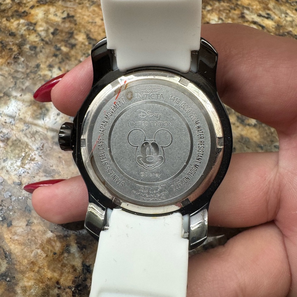Invicta Black and White Mickey Dial Silicone Strap Watch - Picture 6 of 7